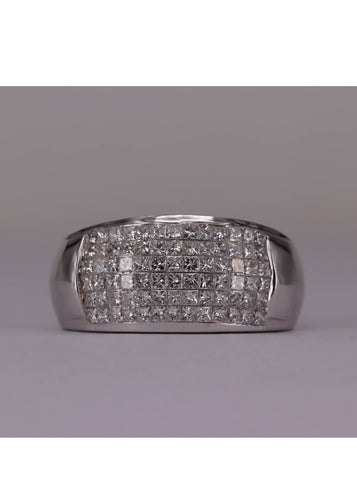 Bague Bague Or blanc et Diamants 58 Facettes RNG2115