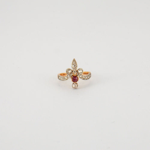 Bague 50 Bague Fleur de lys Rubis Diamants 58 Facettes EL2-05