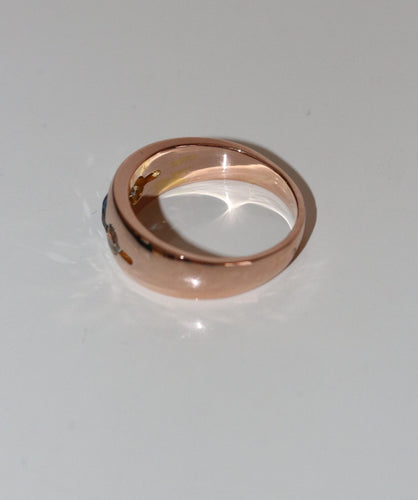 Bague 56 Bague Bandeau Or Rose Saphir Et Diamants 58 Facettes 552