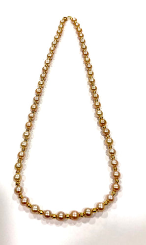 Collier Collier perles de culture et boules or jaune 58 Facettes