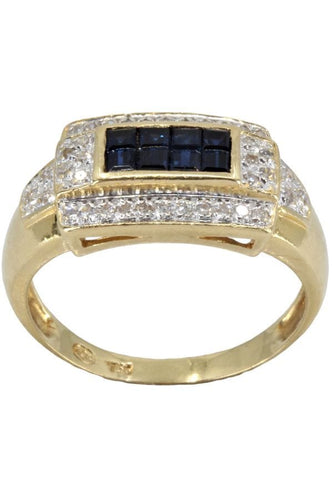 Bague BAGUE MODERNE SAPHIRS ET DIAMANTS 58 Facettes 054861
