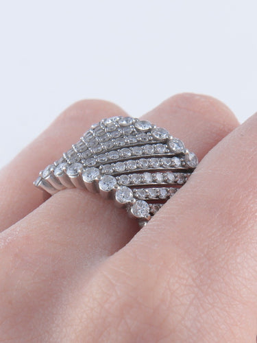 Bague Bague Or Blanc, Pavage en diamants 58 Facettes