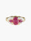 Bague Bague triptyque rubis poire et brillant or jaune 58 Facettes LP49-3