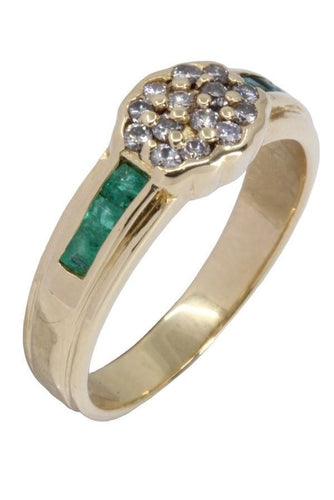 Bague 56 BAGUE MODERNE ÉMERAUDES ET DIAMANTS 58 Facettes 041141