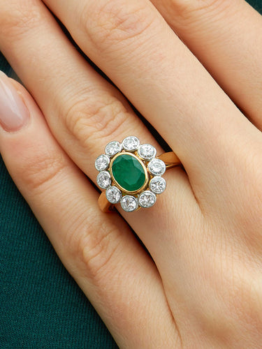 Bague Bague Marguerite Emeraude et diamants 58 Facettes HS21115