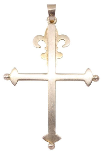 Pendentif CROIX ANCIENNE FLEUR DE LYS 58 Facettes 074181