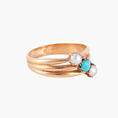Bague 58 Bague Perles Turquoise 58 Facettes