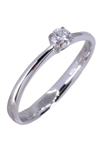 Bague 57 Solitaire or blanc diamant 58 Facettes 079951