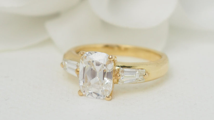 Bague 55 Bague diamant coussin 2cts 58 Facettes 32374