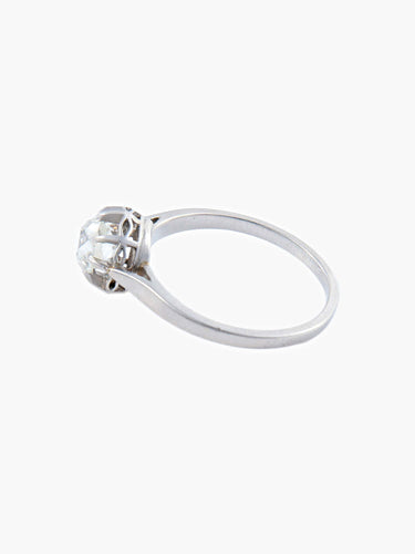 Bague BAGUE RETRO SOLITAIRE DIAMANT OR BLANC 58 Facettes
