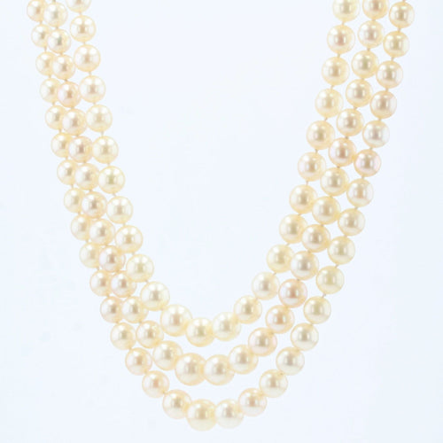 Collier Collier perles triple rang ancien 58 Facettes 22-188