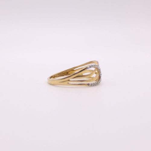 Bague Bague vintage motif croisé en or jaune 18 carats et Diamants 58 Facettes