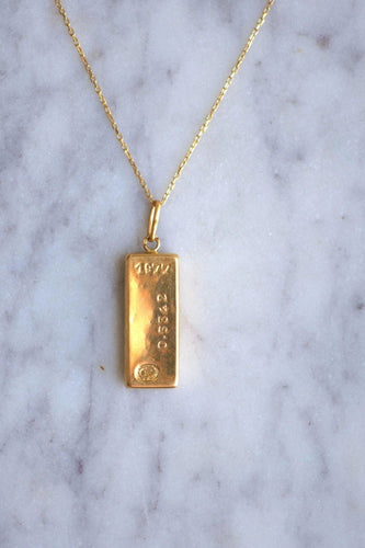 Collier Collier Vintage pendentif lingot or jaune 58 Facettes