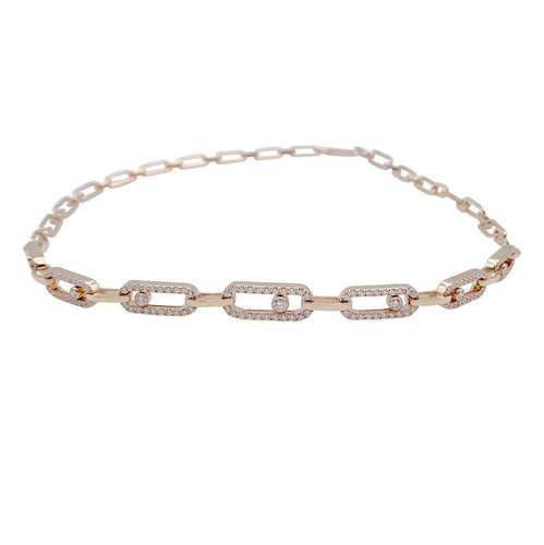 Collier Collier Messika, "Choker Move Link Multi", or rose, diamants. 58 Facettes 32646
