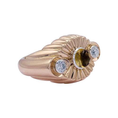 Bague 56 Bague vintage or rose, citrine et diamants. 58 Facettes 32368