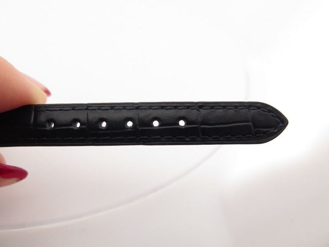 Montre vintage montre HERMES arceau 25mm plaque or bracelet cuir crocodile quartz 58 Facettes 256219