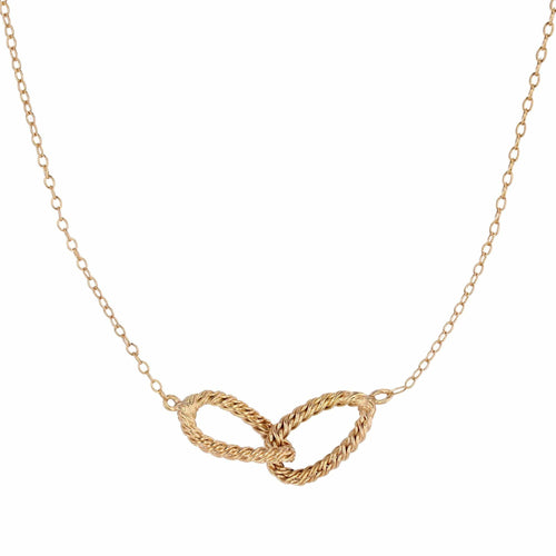 Collier Collier or jaune boucles entrelacées 58 Facettes 23-216