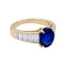 Bague 51 Bague Van Cleef & Arpels saphir et diamants baguette. 58 Facettes 33085