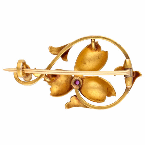 Broche Broche florale saphir rose 58 Facettes 2773E0F2076D450AA803BC80C82FDCFD