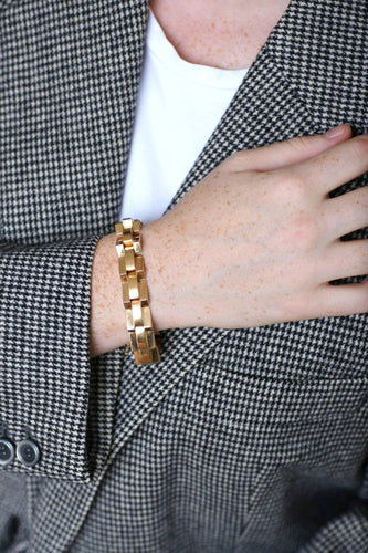 Bracelet Bracelet tank articulé en or jaune 58 Facettes