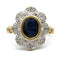 Bague 53 / Jaune et blanc / Or 750 Bague style Marguerite Saphir Et Diamants 58 Facettes R220016