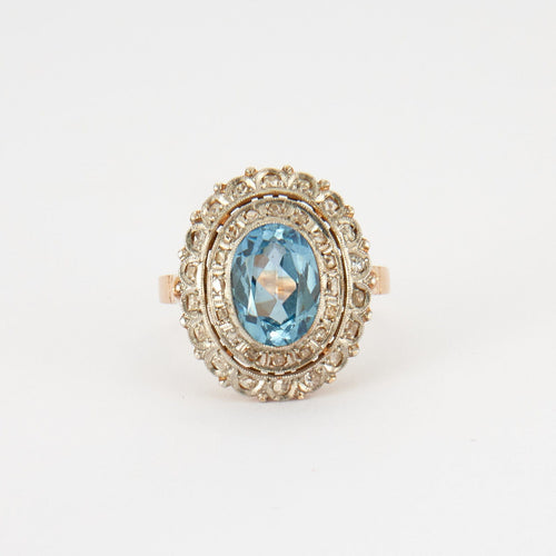 Bague Bague Topaze bleue Diamants 58 Facettes