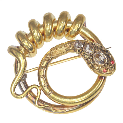 Broche Broche serpent, diamants, rubis 58 Facettes 23009-0010