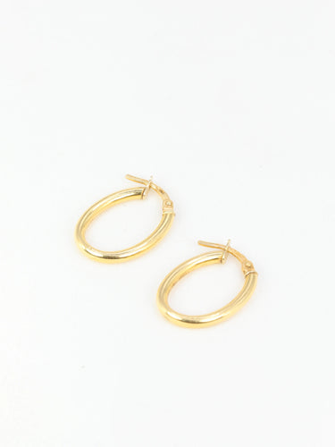 Boucles d'oreilles Créoles vintage ovales en Or jaune 58 Facettes 746