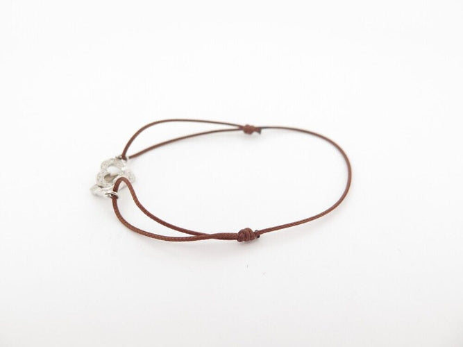 Bracelet bracelet sur cordon DINH VAN double coeur r9 14 a 20 cm or blanc diamants 58 Facettes 253351