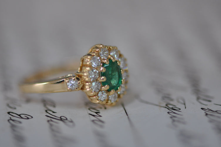 Bague Bague émeraude et diamant 58 Facettes