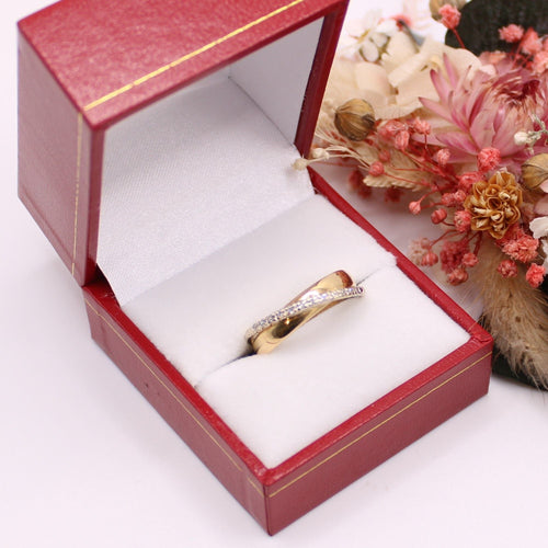 Bague Alliance or jaune et diamants 58 Facettes