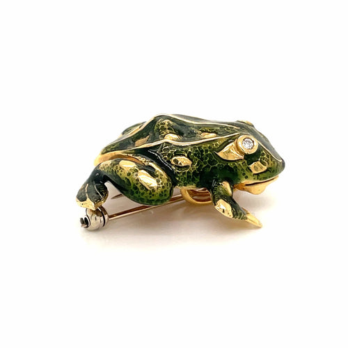 Broche TIFFANY & CO 6 Pendentif/broche grenouille Email Diamants 58 Facettes