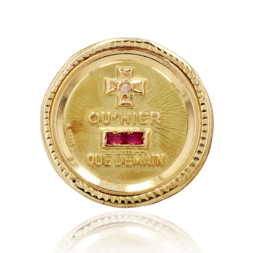 Bague 58 Bague or Augis Plus qu'hier Moins que demain 58 Facettes CV62