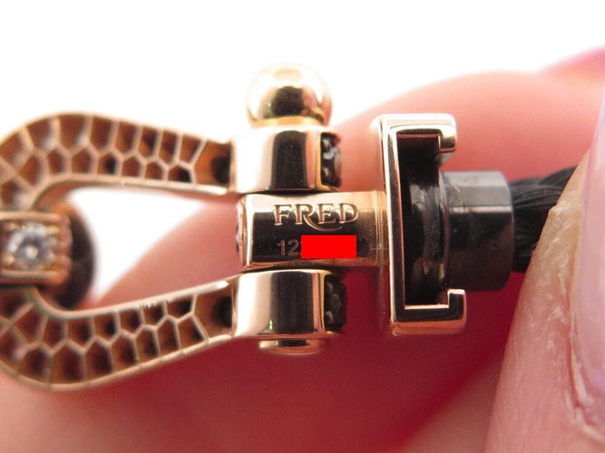 Bracelet bracelet FRED force 10 gm manille or rose diamant blanc & noir 58 Facettes 253276
