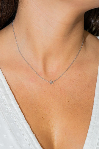 Collier Collier Fleur Or blanc Diamant 58 Facettes 2461204CN