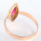 Bague Bague Marquise en or rose Perles et Grenat 58 Facettes