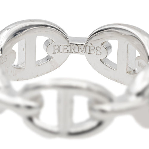 Bague 55 Hermès Bague Chaîne d'ancre Argent 58 Facettes 2804220CN