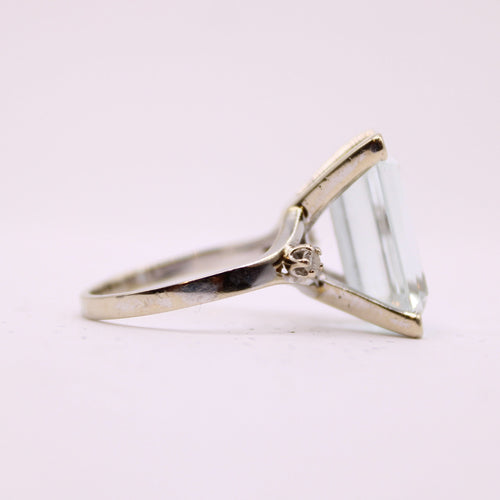 Bague 50 Bague Aigue-Marine Diamants 58 Facettes