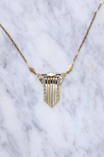 Collier Collier Art Déco deux ors, Circa 1930 58 Facettes