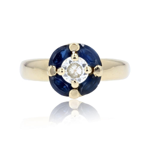 Bague 57 Bague diamant saphirs occasion 58 Facettes 22-525