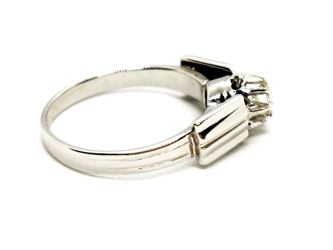 Bague 54 Bague Solitaire Or blanc Diamant 58 Facettes 1292388CN