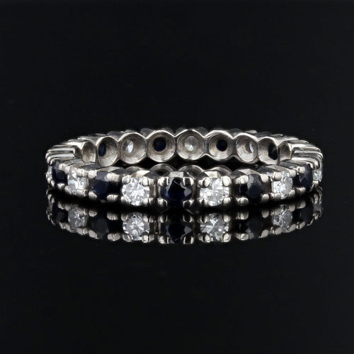 Bague 52 Alliance saphirs diamants tour complet 58 Facettes 22-522