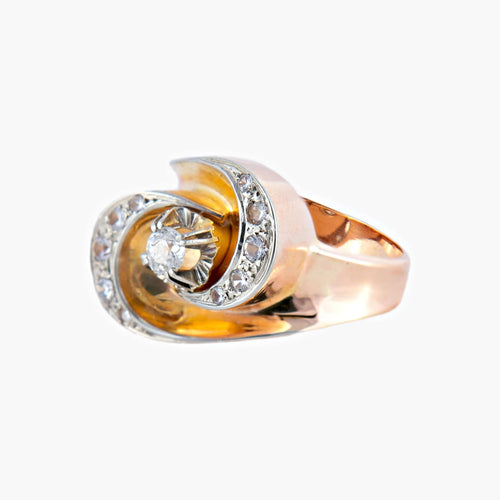 Bague Or Jaune / Diamants BAGUE  « TOURBILLON » OR & DIAMANTS 58 Facettes BO/220035