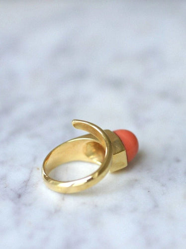 Bague Bague clou or et corail 58 Facettes