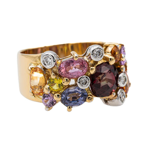 Bague 59 Bague Bandeau Or jaune Grenat 58 Facettes 2819766CN