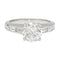 Bague 51 Bague solitaire accompagné diamants baguette. 58 Facettes 31937
