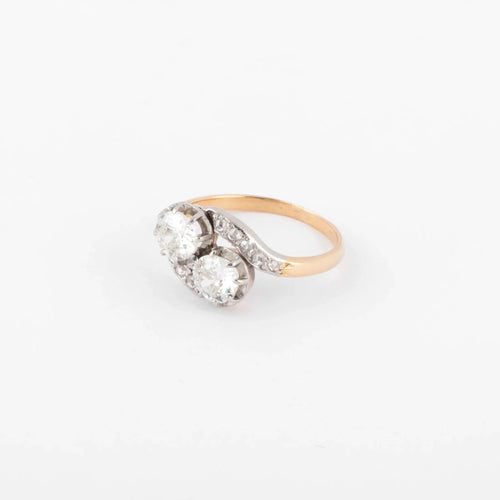 Bague Bague Toi & Moi Diamants Platine & Or Jaune 58 Facettes