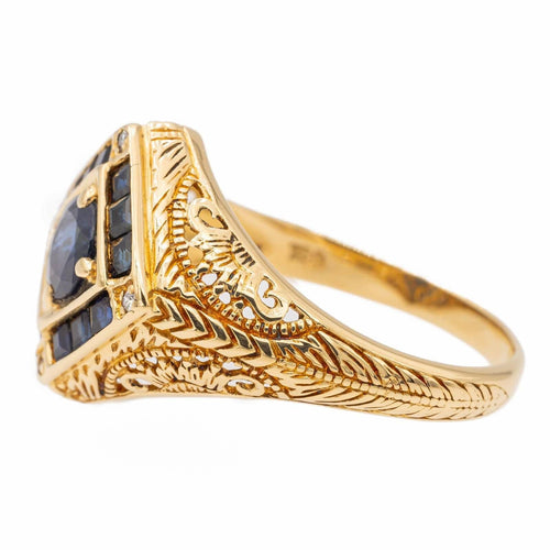 Bague 53 Bague Chevalière Or jaune Saphir 58 Facettes 2360844CN