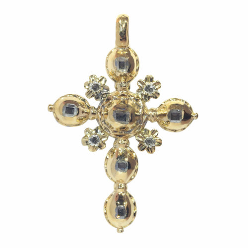 Pendentif Pendentif Croix diamants rococo antique 58 Facettes 23167-0271