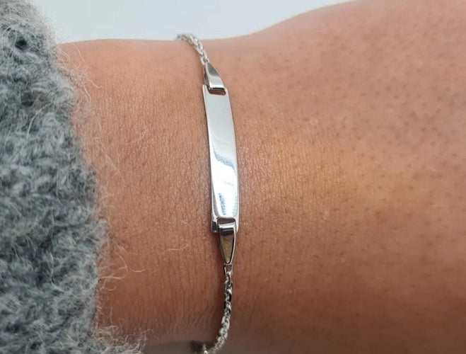 Bracelet Gourmette en Or Blanc 58 Facettes